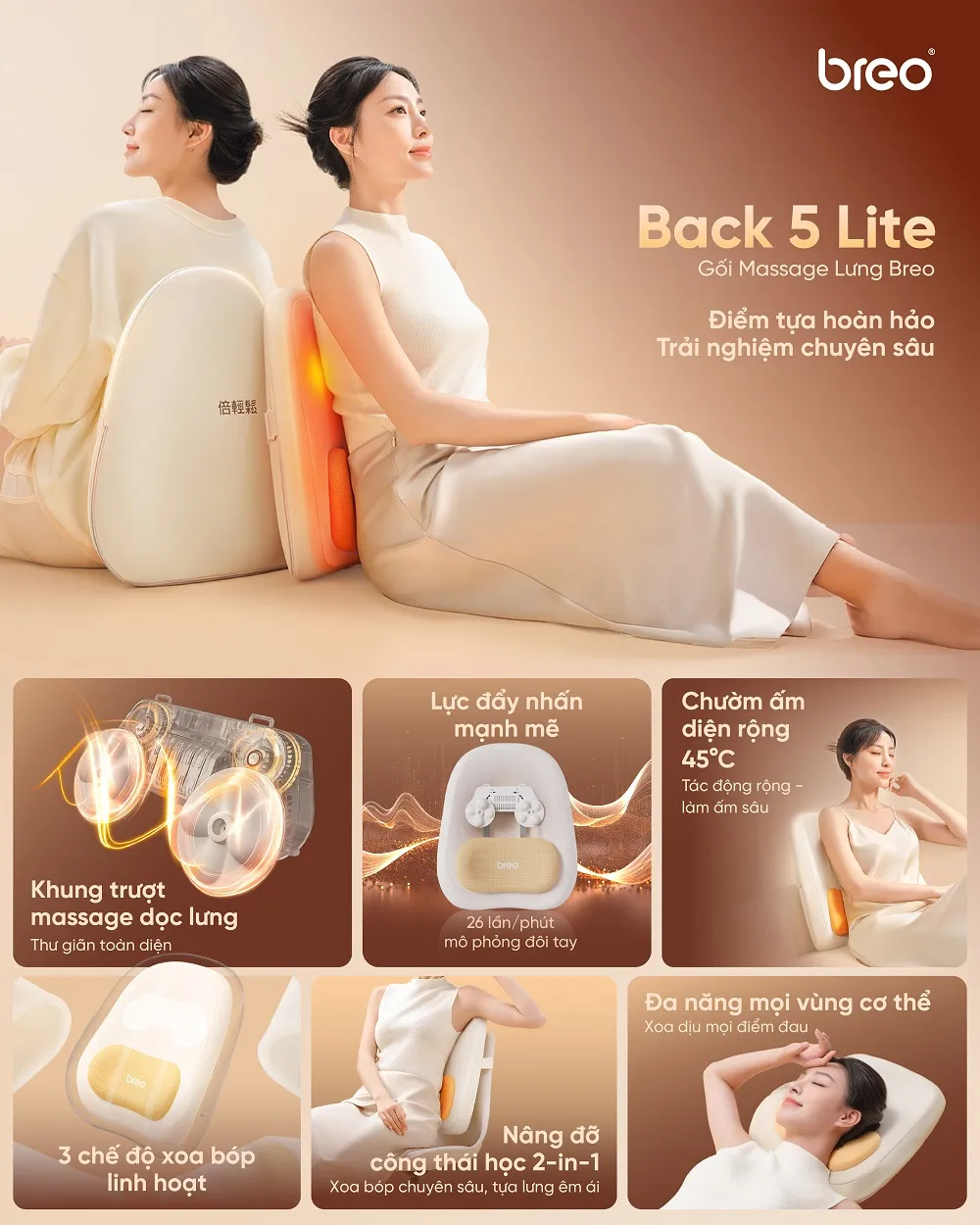 Gối Massage Lưng Breo Back 5 Lite 19 BREO BENTO BACK 5 LITE