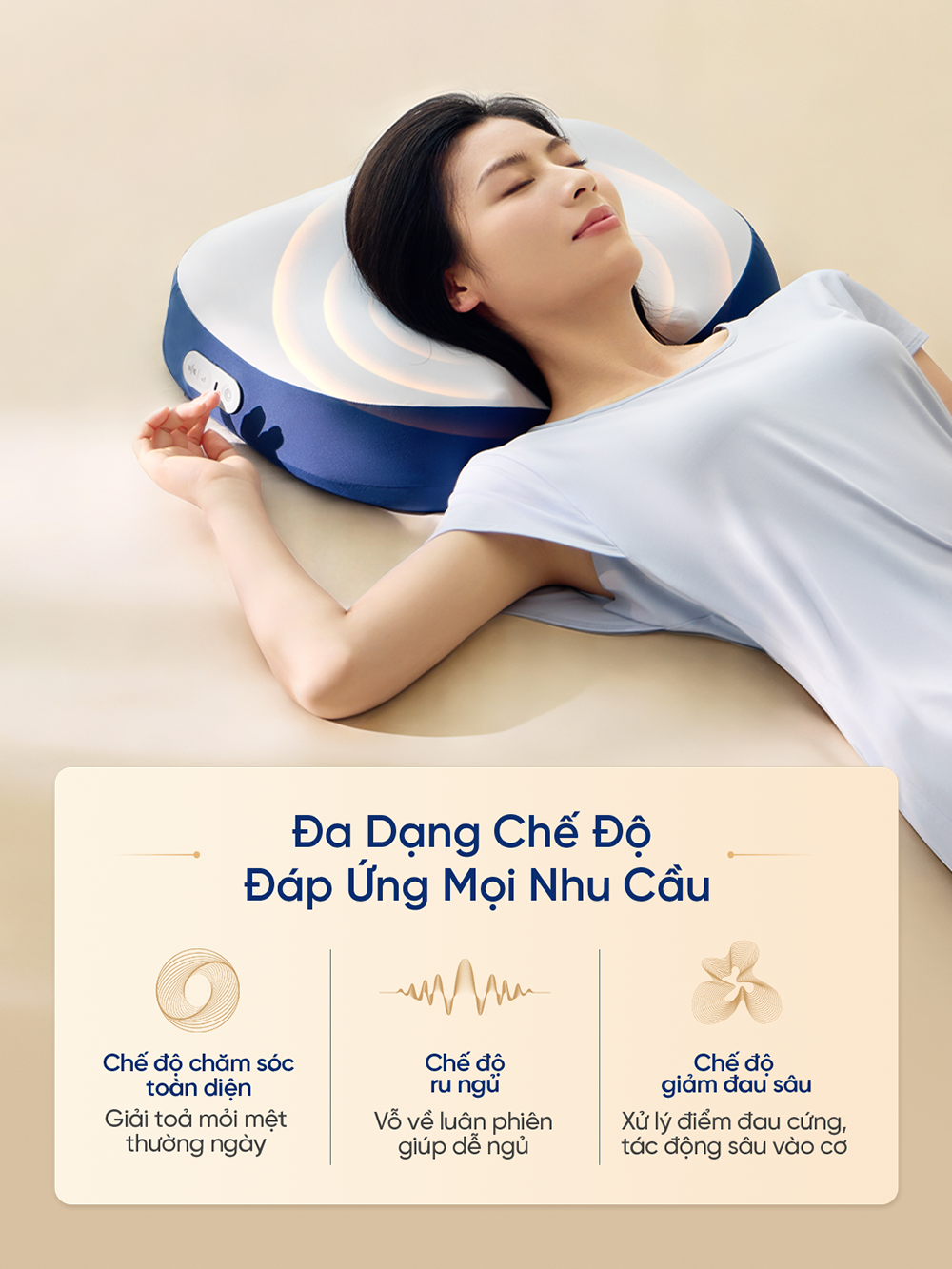Gối Ngủ Massage Cổ Vai Gáy Breo PS1 Lite 30 8